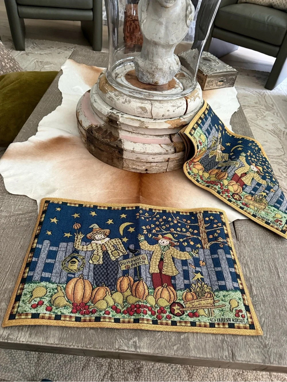 Teresa Kogut Autumn Harvest Decorative Placemats Set of 4 Pumpkin Patch